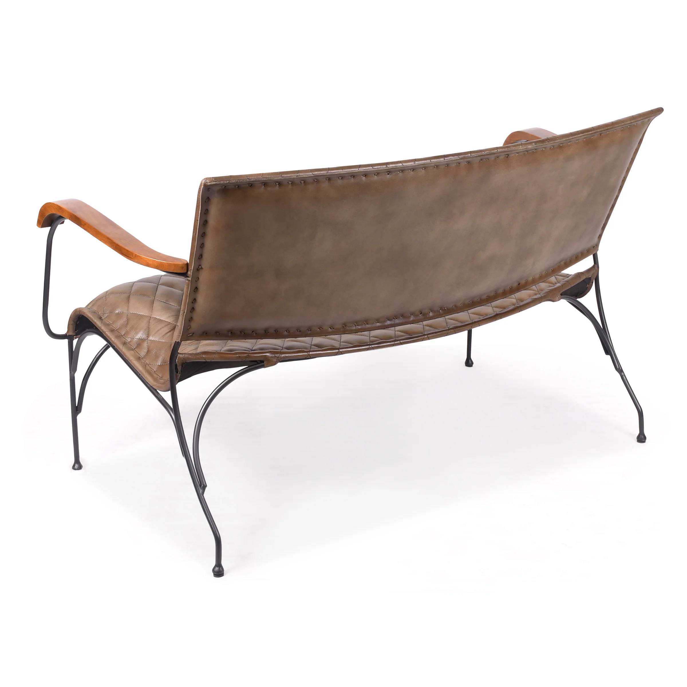 Genuine Leather Bench 128 cm – Soho Vintage Brown - Image 4