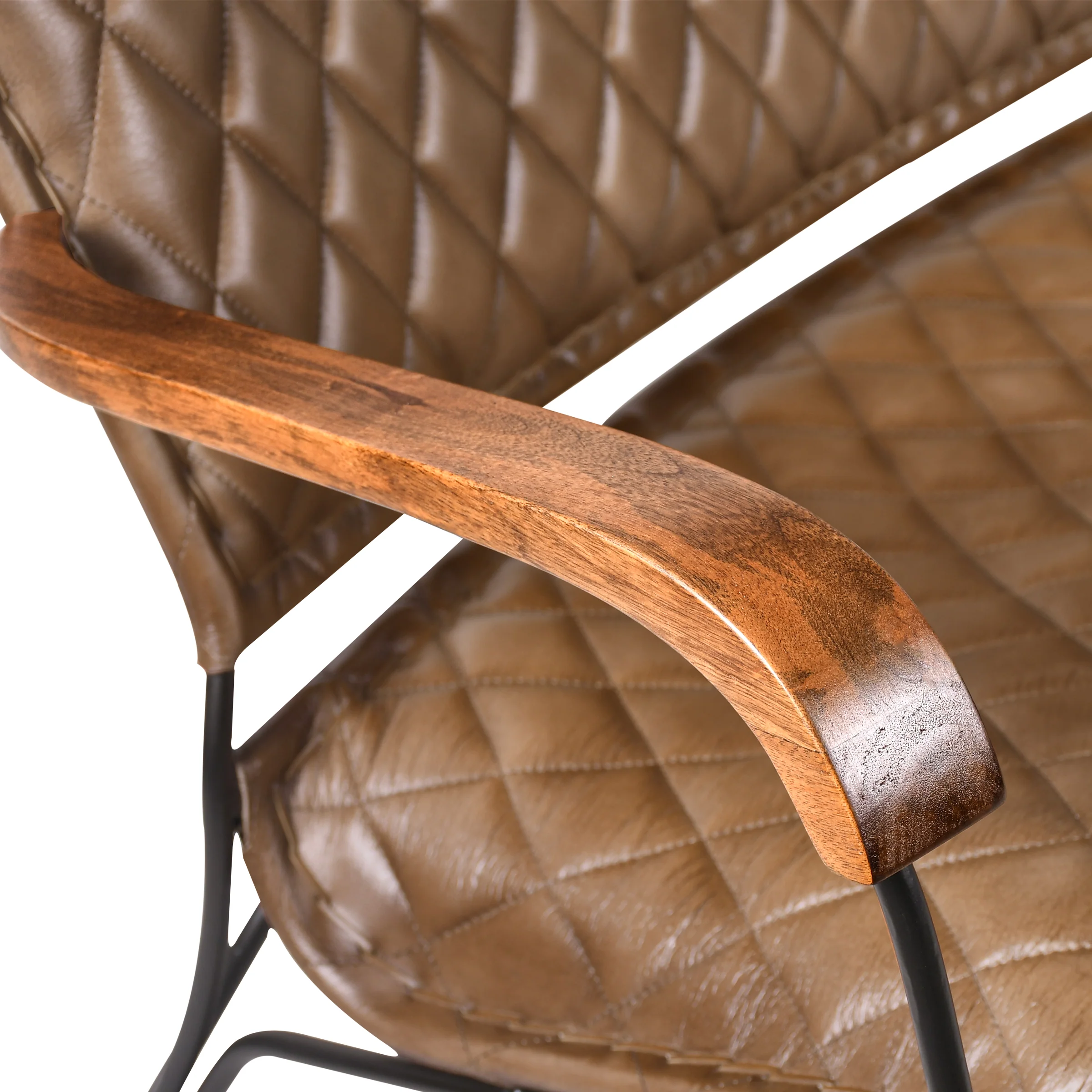 Genuine Leather Bench 128 cm – Soho Vintage Brown - Image 6