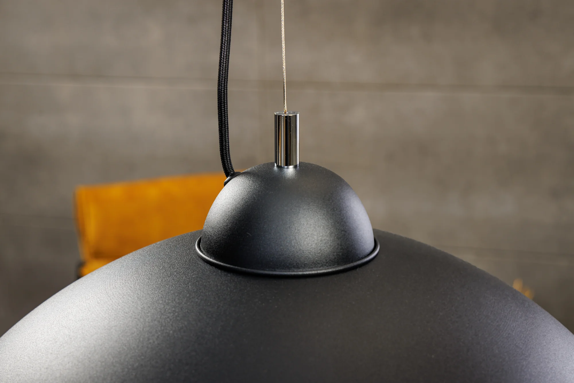 Industrial Pendant Light 55 cm Black with Gold Leaf Finish – Studio - Image 3
