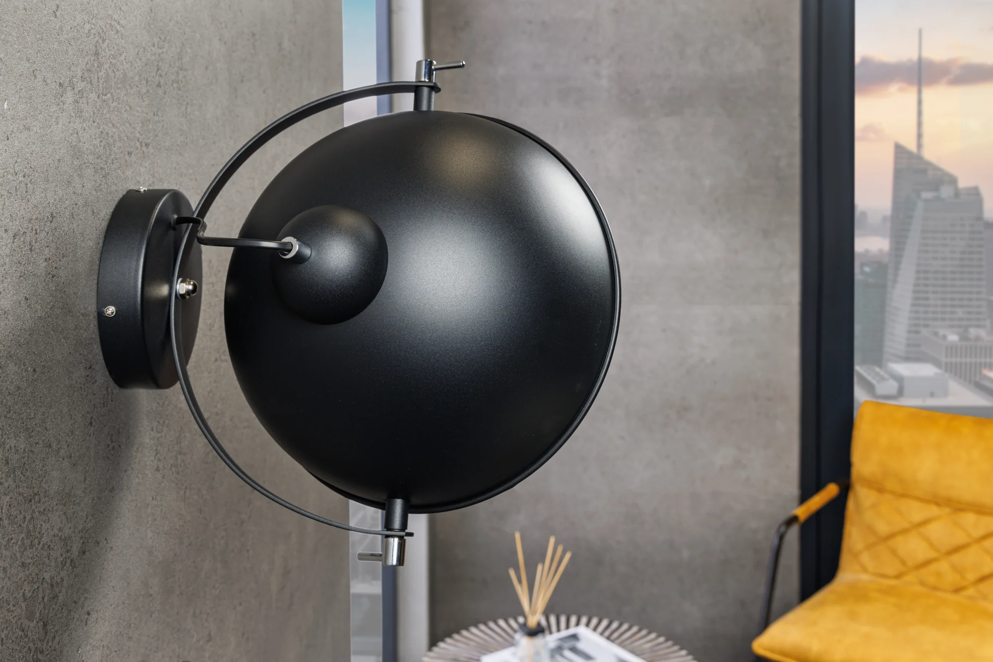 Industrial Wall Lamp 38 cm Black with Gold Leaf and Tiltable Shade – Studio - Image 4