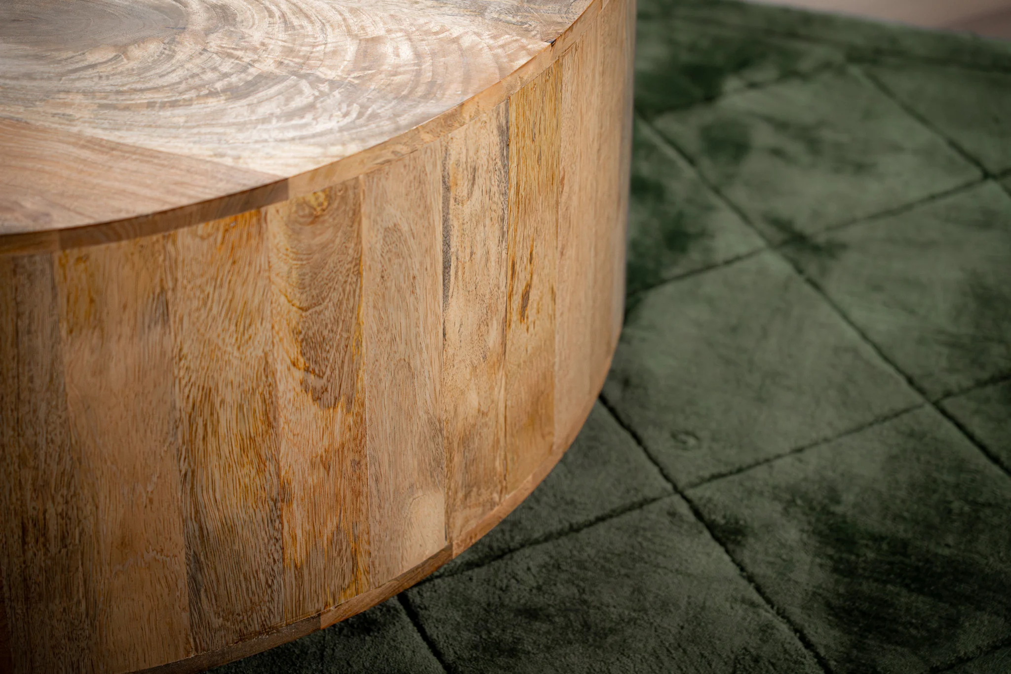 Solid Mango Wood Coffee Table with Storage Natural Brown 90 cm – Sunset Collection - Image 10
