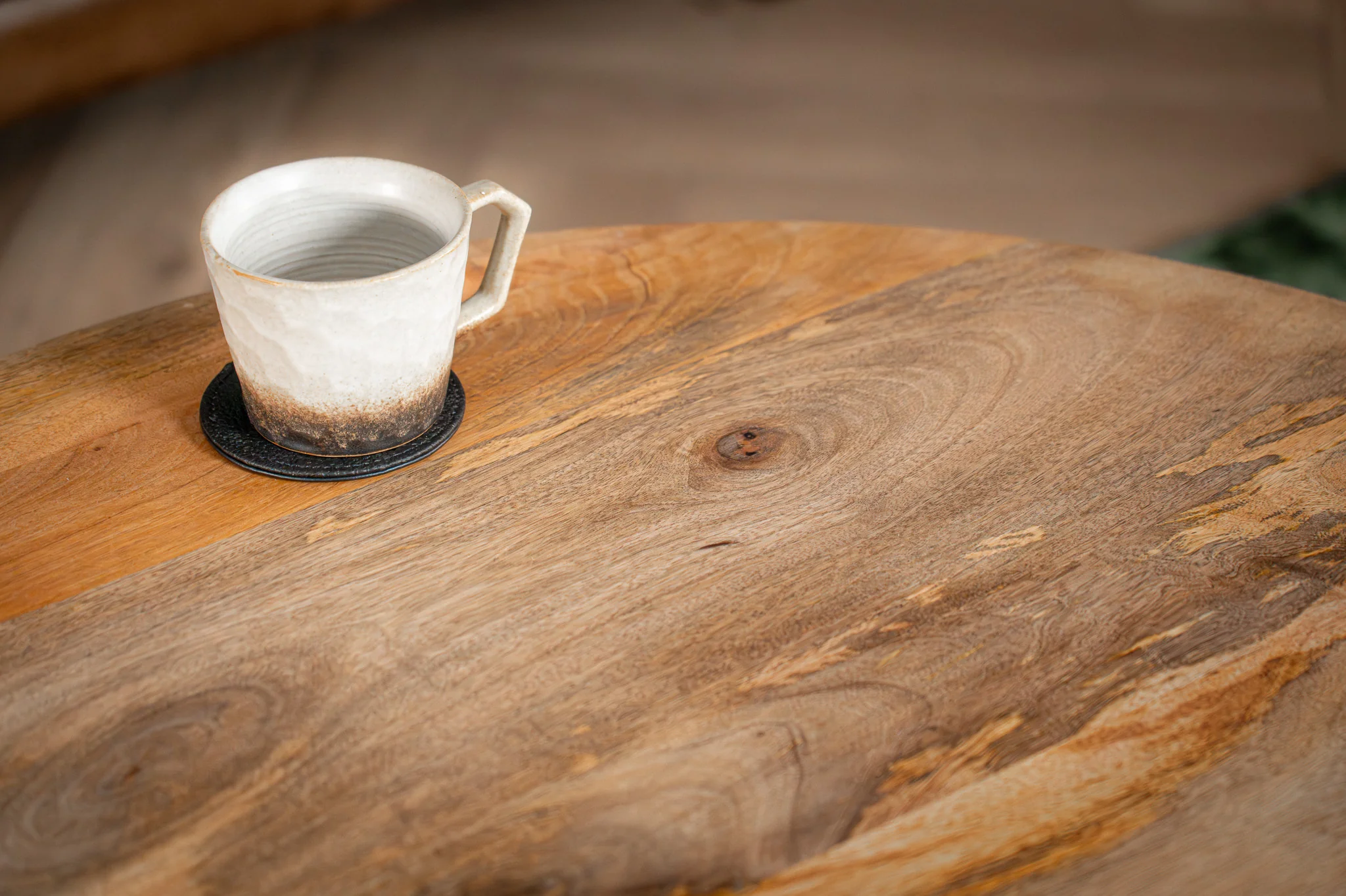 Solid Mango Wood Coffee Table with Storage Natural Brown 90 cm – Sunset Collection - Image 7