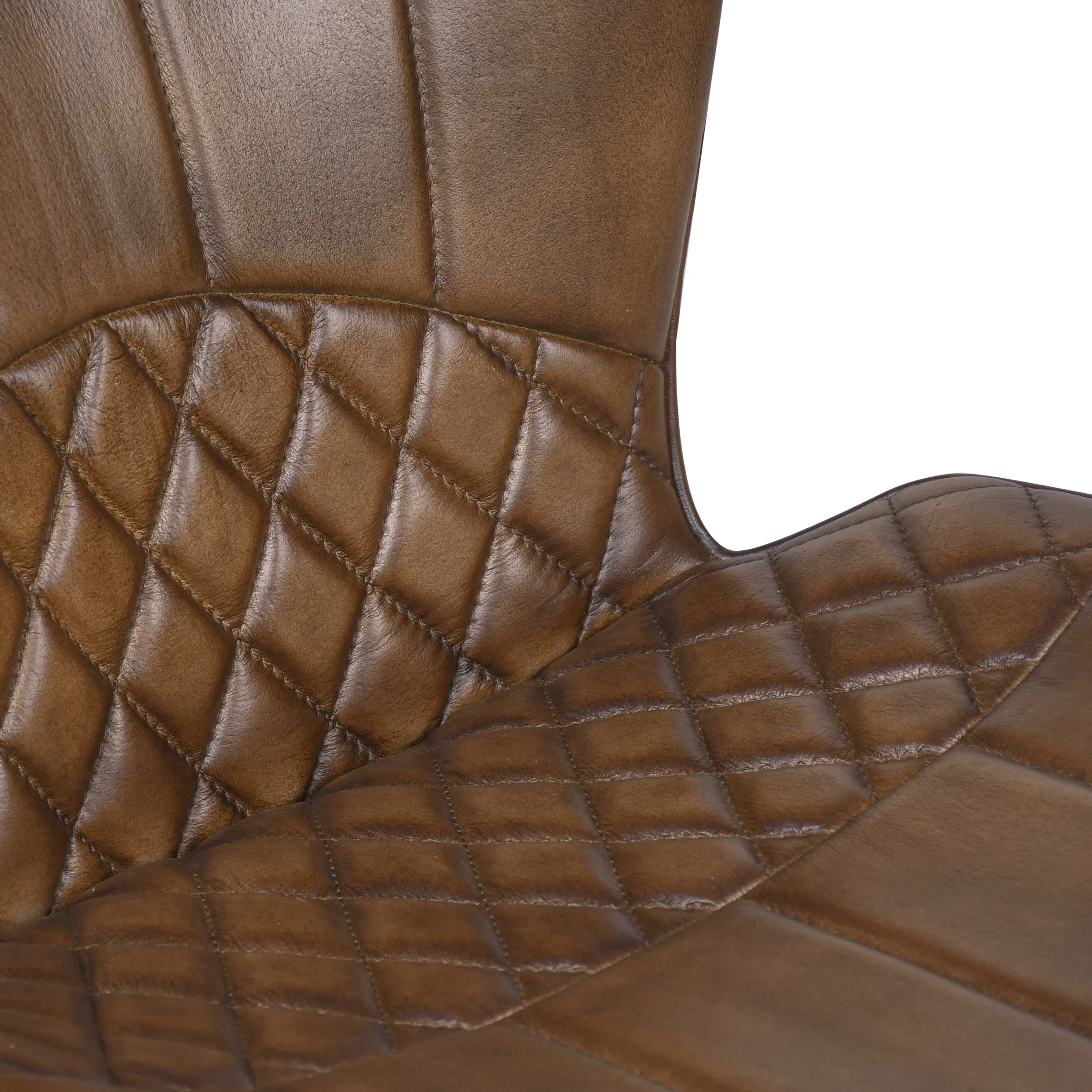 Genuine Leather Dining Chair Antique Brown with Black Legs – Valencia Curve - Image 6